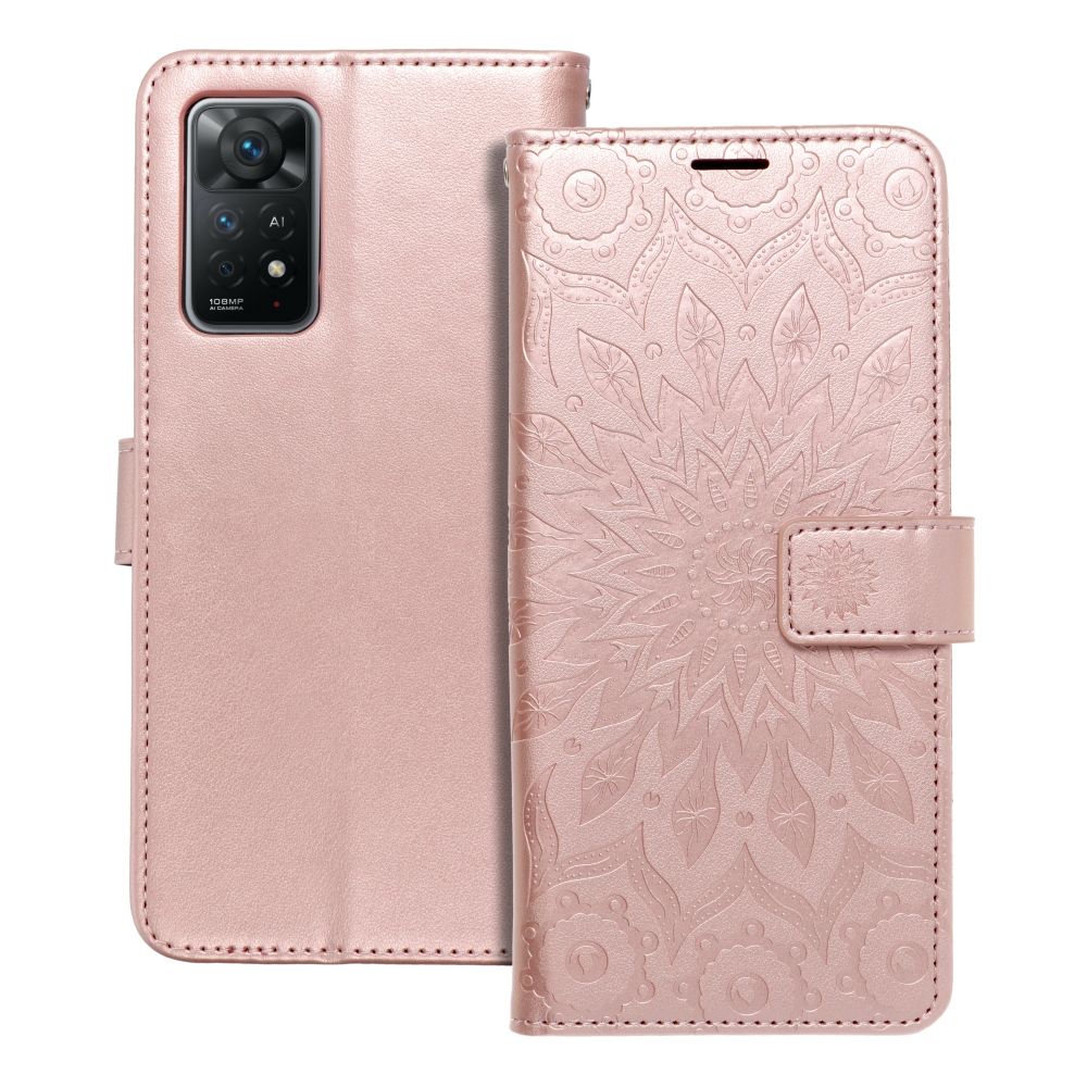 Husa Mezzo Book Flip pentru Xiaomi Redmi Note 11 PRO / 11 PRO 5G Mandala Roz auriu