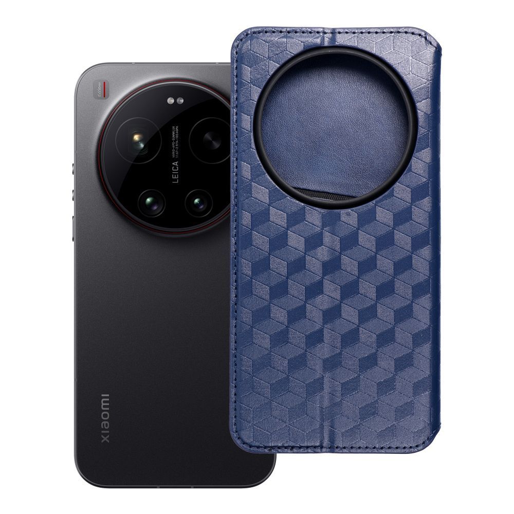 Husa Cubic Book Flip pentru Xiaomi 17 Ultra Albastru