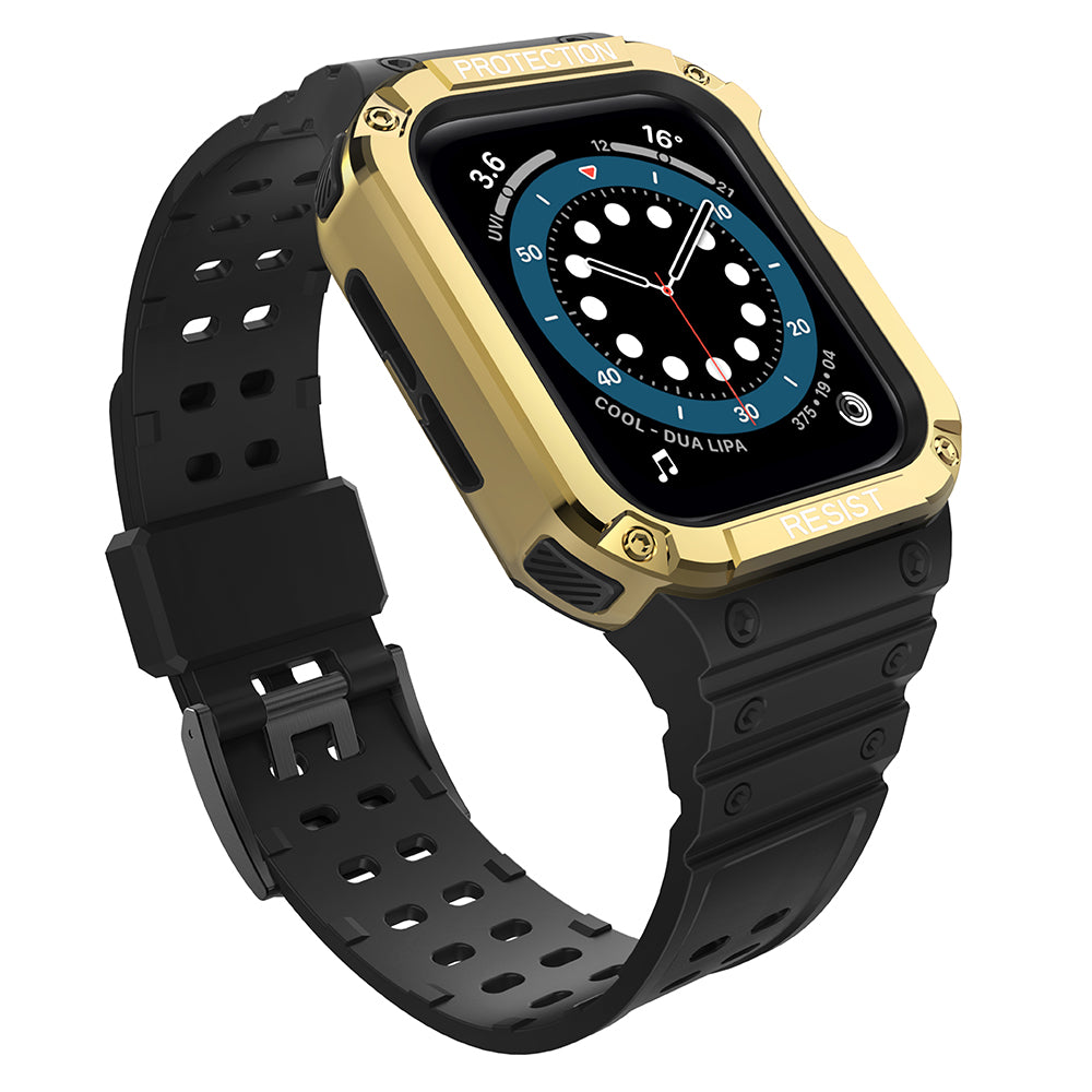 Husa Protect Curea Curea pentru Apple Watch 38/40/41mm Armored Curea - Negru, Auriu