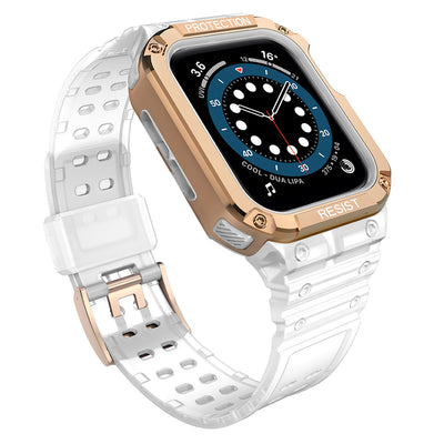 Husa Protect Curea Curea pentru Apple Watch 38/40/41mm Armored Curea - Transparent, Roz auriu