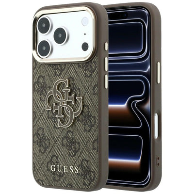 Husa Guess 4G & Big Resin Logo pentru iPhone 18 Pro / iPhone 17 Pro Maro
