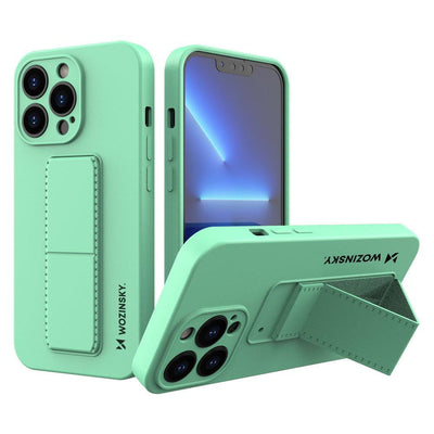 Husa Wozinsky Kickstand iPhone 13 Mini Silicone cu Stand Mint