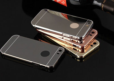 Husa Bumper Metalic + Spate Mirror Motorola Moto G4, Argintiu