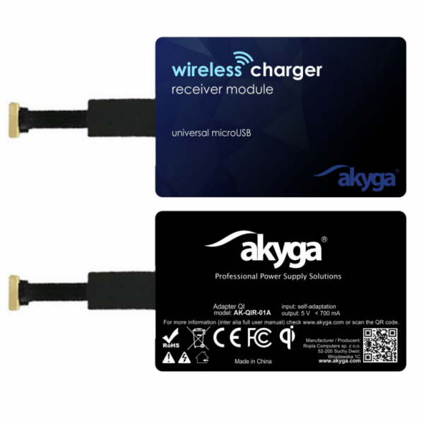 Adaptor AKYGA QI AK‑QIR‑01A microUSB