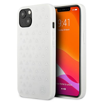 Husa Mercedes Argintiu Stars Pattern pentru iPhone 13 Mini - Alb