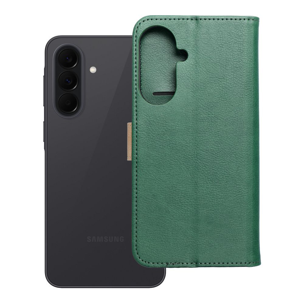 Husa Split Book Flip pentru Samsung A57 Verde si Auriu