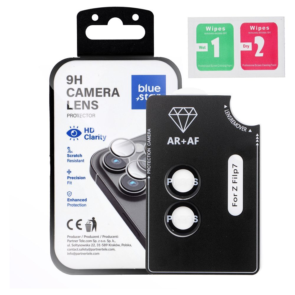 Folie Albastru Star sticla camera pentru Samsung Flip 7 Easy Install Negru