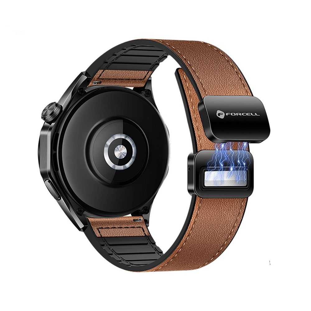 Curea Forcell To Samsung Galaxy Watch F-design Fs20 Magnetic Eco-friendly piele 22 Mm Maro