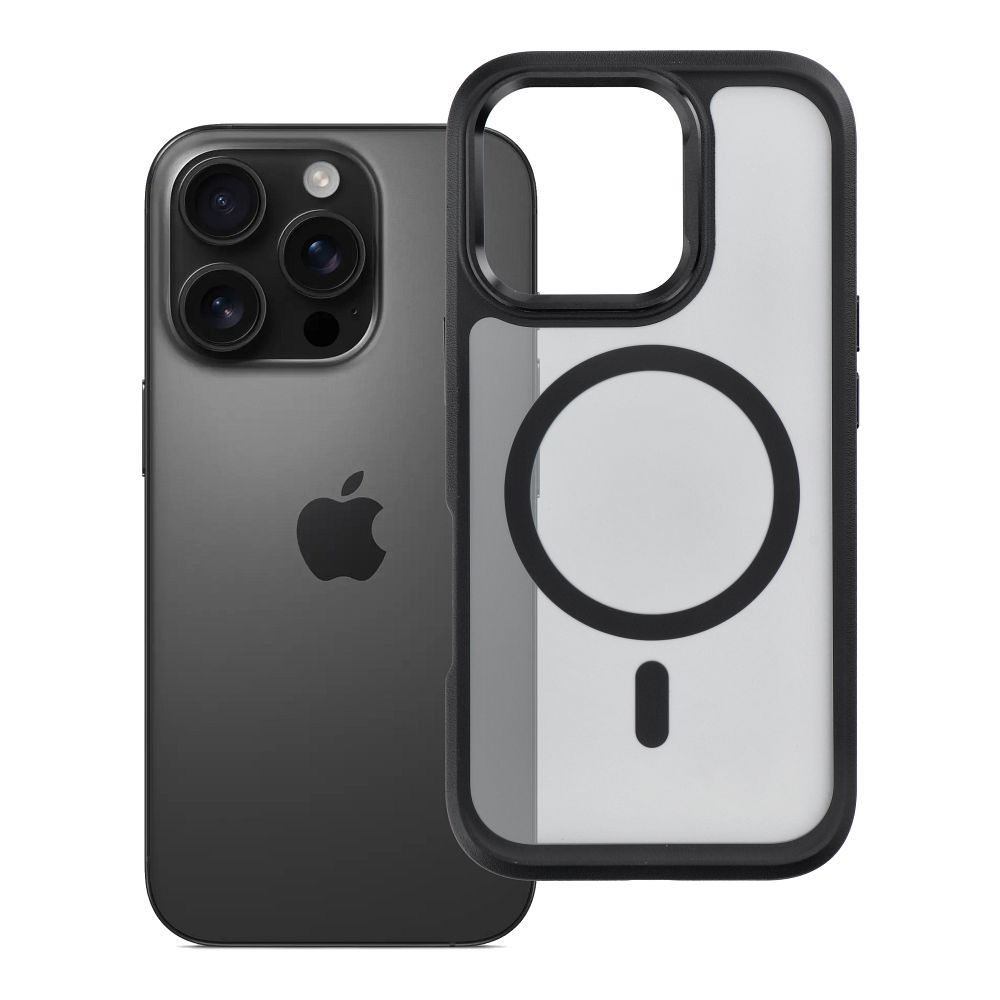 Husa Forcell pentru iPhone 16 PRO F-protect Smoke Hybrid Premium Compatible cu Magsafe Negru