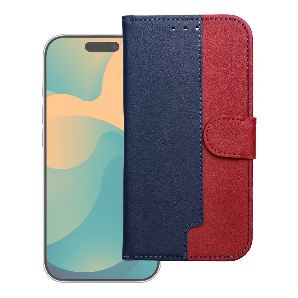 Husa Split Book Flip pentru iPhone 17 PRO / 18 PRO Navy si Rosu