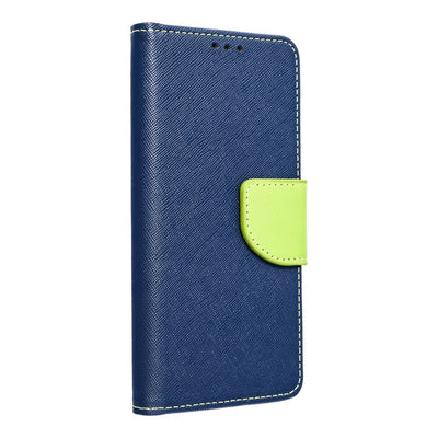 Husa Fancy Book Flip pentru Xiaomi Redmi Note 14 5G Bleumarin / Lime