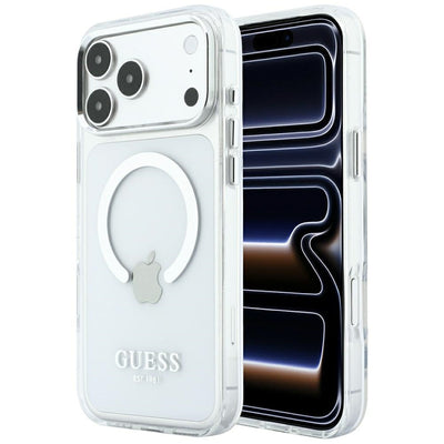 Husa Guess Metal Outline Magsafe pentru iPhone 18 Pro Max / 17 Pro Max Argintiu