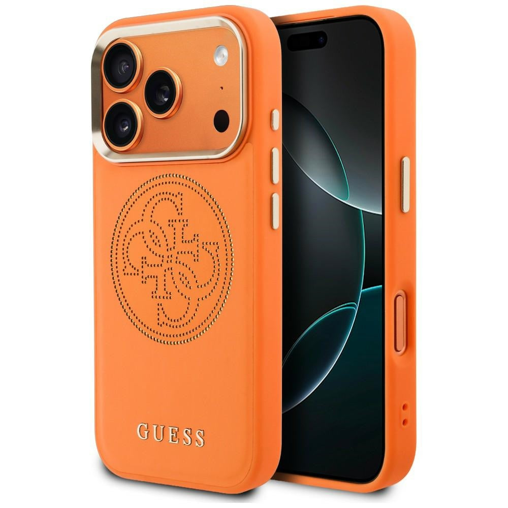 Husa Guess Perforated 4G Magsafe pentru iPhone 18 Pro Max / 17 Pro Max Portocaliu