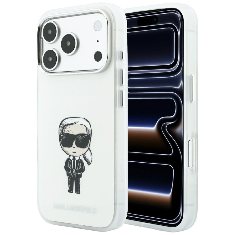 Husa Karl Lagerfeld IML Ikonik Sketch Print Magsafe pentru iPhone 18 Pro Max / 17 Pro Max Bej