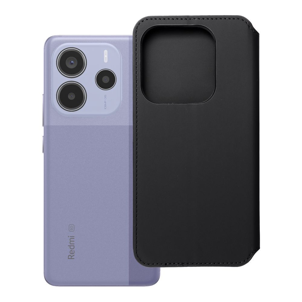 Husa Dual Pocket Flip pentru Xiaomi Redmi Note 14 5G Book Negru