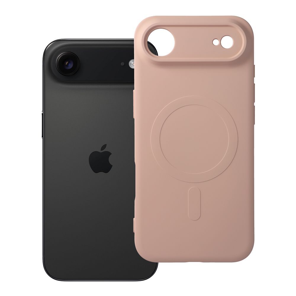 Husa Silicone Mag pentru iPhone 17 AIR Compatible cu Magsafe (Camera Protection) Roz