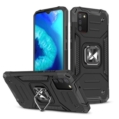 Husa Wozinsky Ring Armor Tough Hybrid Cover + Magnetic Suport pentru Samsung Galaxy A03s Negru