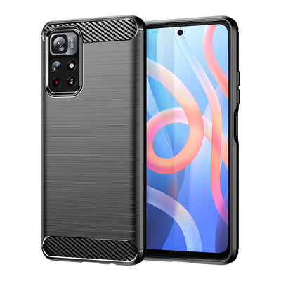 Husa Carbon Flexible Cover Sleeve pentru Xiaomi Redmi Note 11 Negru