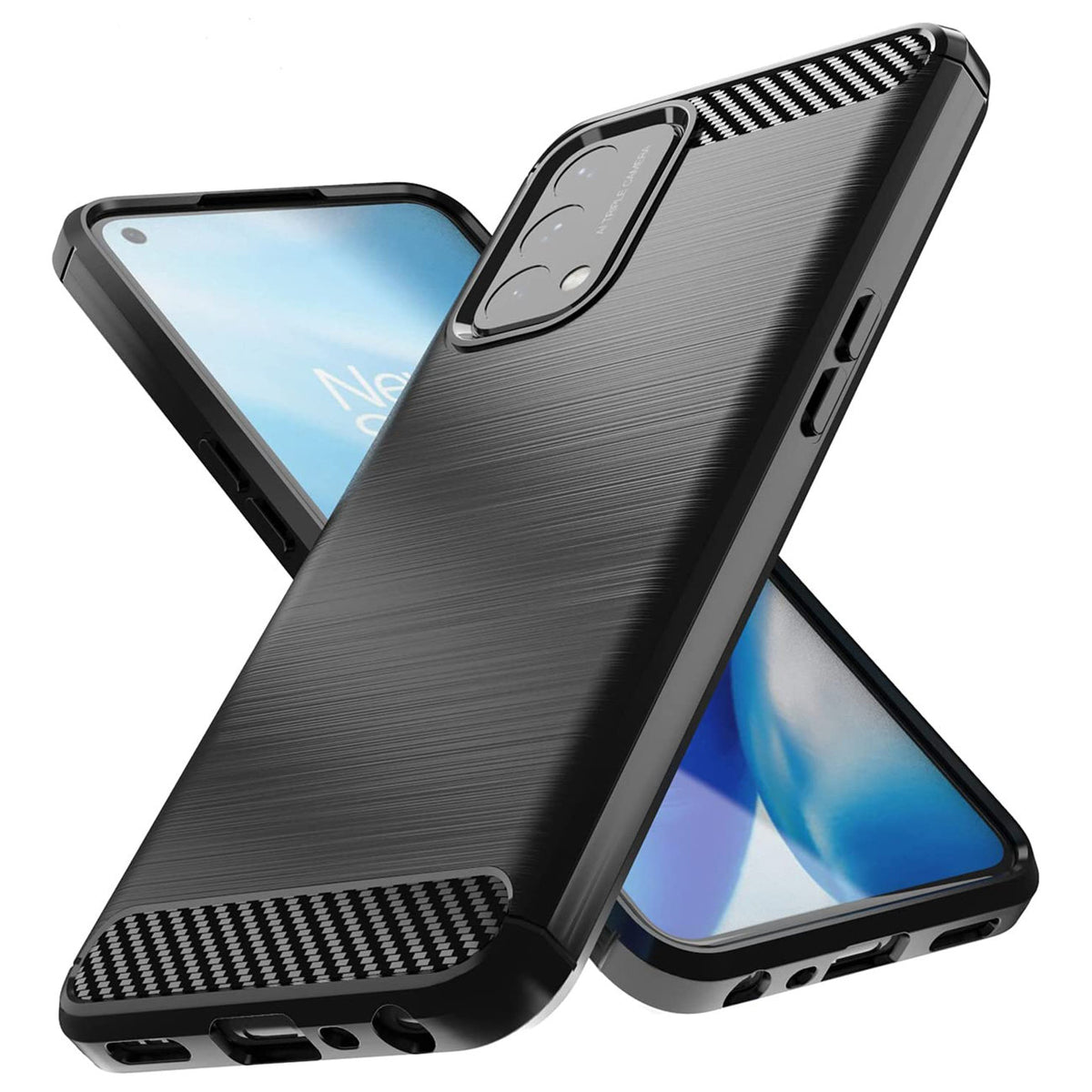 Husa Carbon Flexible Cover pentru OnePlus Nord N20 5G Negru