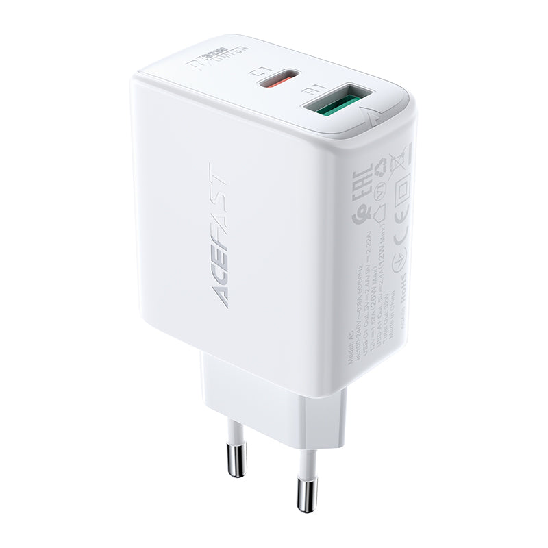 Incarcator priza Acefast USB Type C / USB 32W, PPS, PD, QC 3.0, AFC, FCP Alb (A5 Alb)