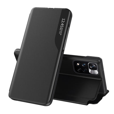 Husa Eco Leather View Elegant Flip Cover Stand Function Poco M4 Pro 5G Negru