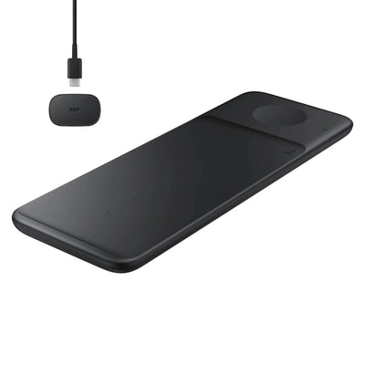 Cablu Samsung Trio Ep-p6300tbegeu 3in1 Inductive Incarcator pentru Phone / Galaxy Watch / Buds - Negru + Mains Incarcato