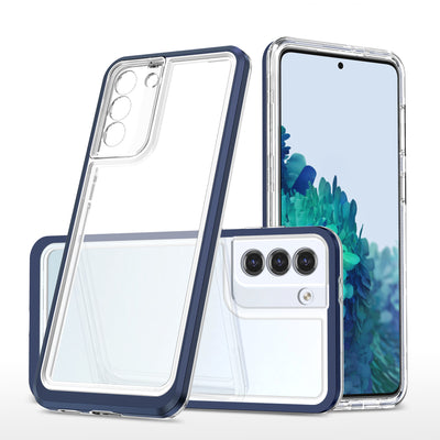 Husa Transparent 3in1 pentru Samsung Galaxy S21 + 5G (S21 Plus 5G) Frame Gel Cover Albastru