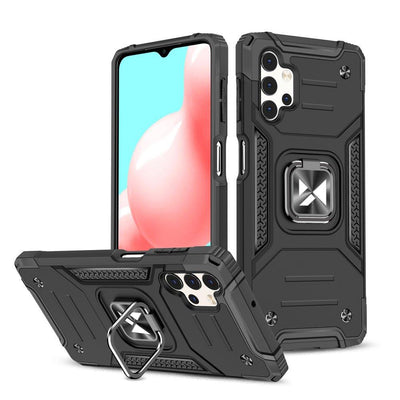 Husa Wozinsky Ring Armor Tough Hybrid Cover + Magnetic Suport pentru Samsung Galaxy A73 Negru