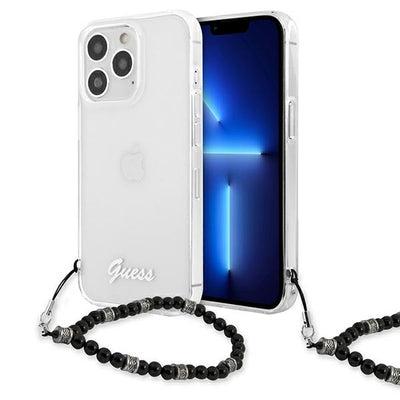 Husa Guess iPhone 13 Pro / 13 6.1" Transparent Hard Negru Pearl