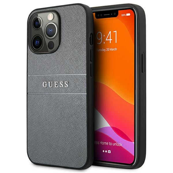 Curea Guess iPhone 13 Pro / 13 6.1" Gri/Gri Saffiano