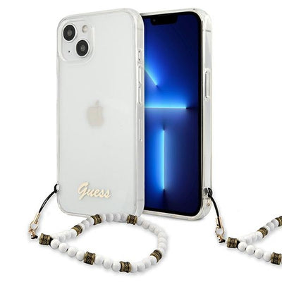 Husa Guess Guhcp13skpswh iPhone 13 Mini 5.4" Transparent Hardcase Alb Pearl