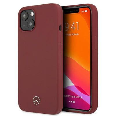Husa Mercedes Silicone Line pentru iPhone 13 Mini - Rosu