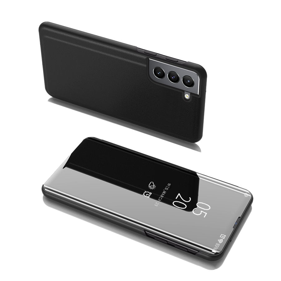 Husa Transparent View Flip Cover pentru Samsung Galaxy S22 + (S22 Plus) Negru