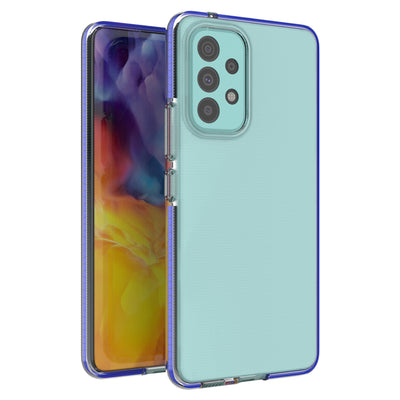 Husa Spring Cover Gel Cover cu A Colored Frame pentru The Samsung Galaxy A73 Albastru inchis