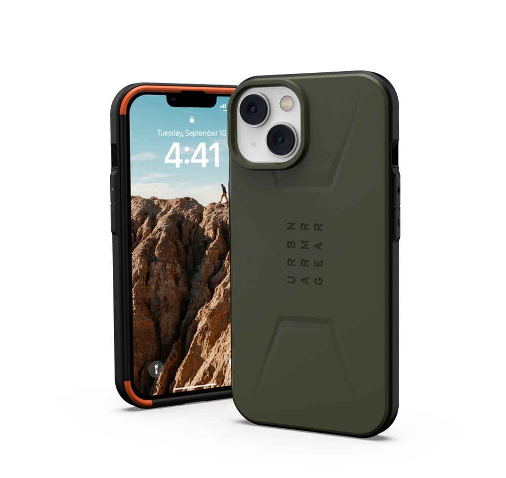 Husa Urban Armor Gear UAG Civilian Compatible cu Magsafe pentru iPhone 14 Plus Verde