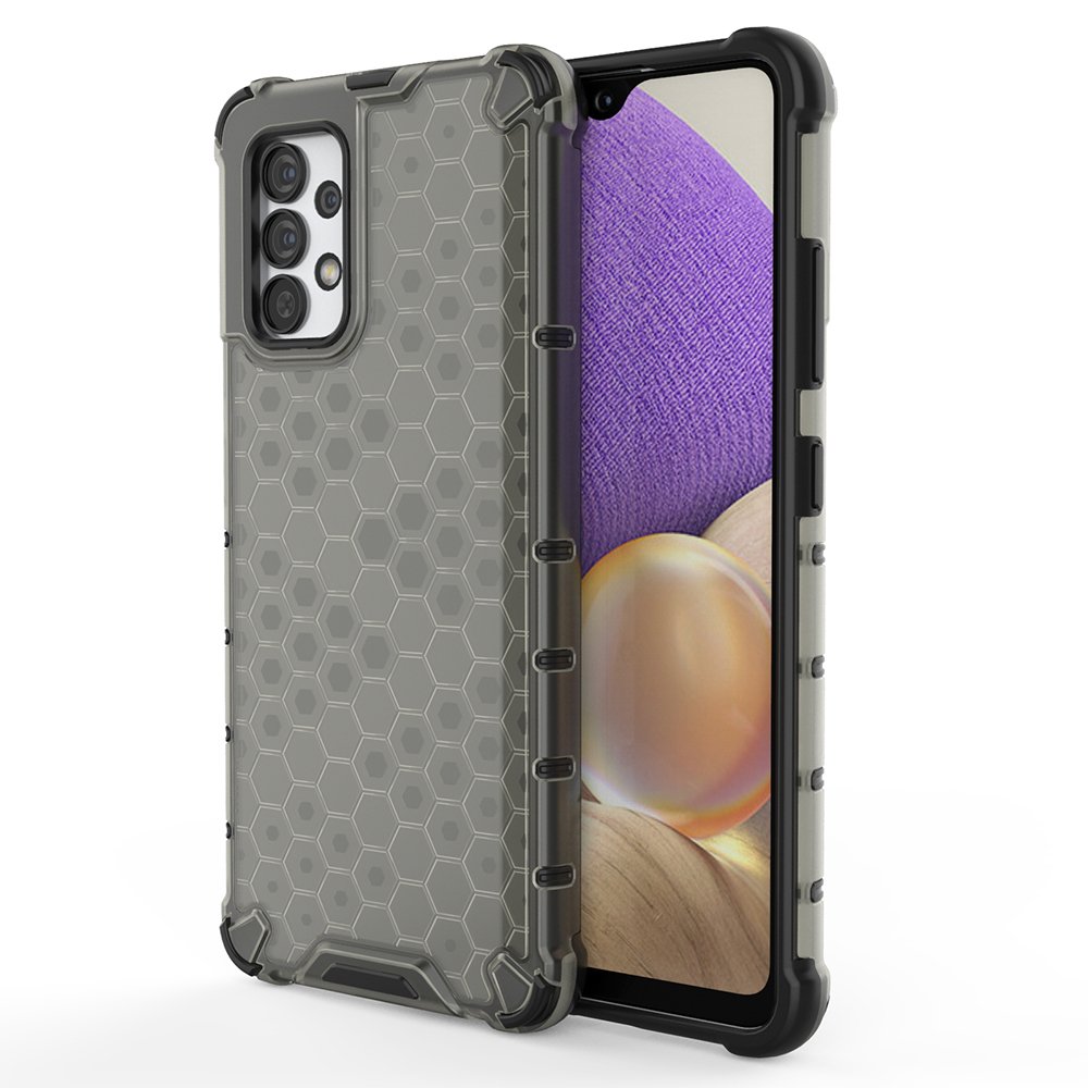 Husa Honeycomb Armored Cover cu A Gel Frame pentru Samsung Galaxy A03s (166.5) Negru