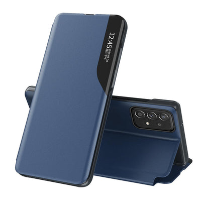 Husa Eco Leather View Elegant cu A Flap And Stand Function pentru Samsung Galaxy A73 Albastru