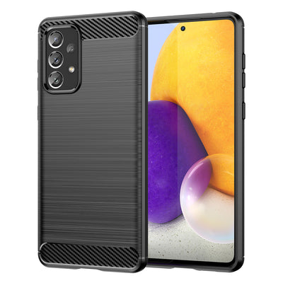 Husa Carbon Flexible TPU Cover pentru Samsung Galaxy A73 Negru