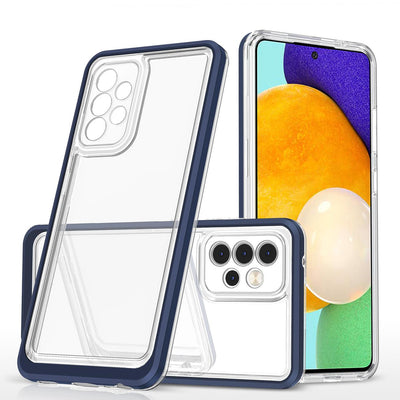 Husa Transparent 3in1 pentru Samsung Galaxy A73 Frame Cover Gel Albastru