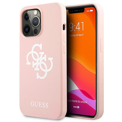 Husa Guess Guhcp13lls4gwpi iPhone 13 Pro / 13 6.1" Roz/Roz Hard Silicone 4G Logo