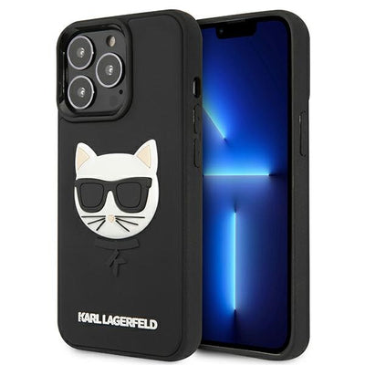 Husa Karl Lagerfeld 3D Rubber Choupette pentru iPhone 13 Pro / iPhone 13 - Negru