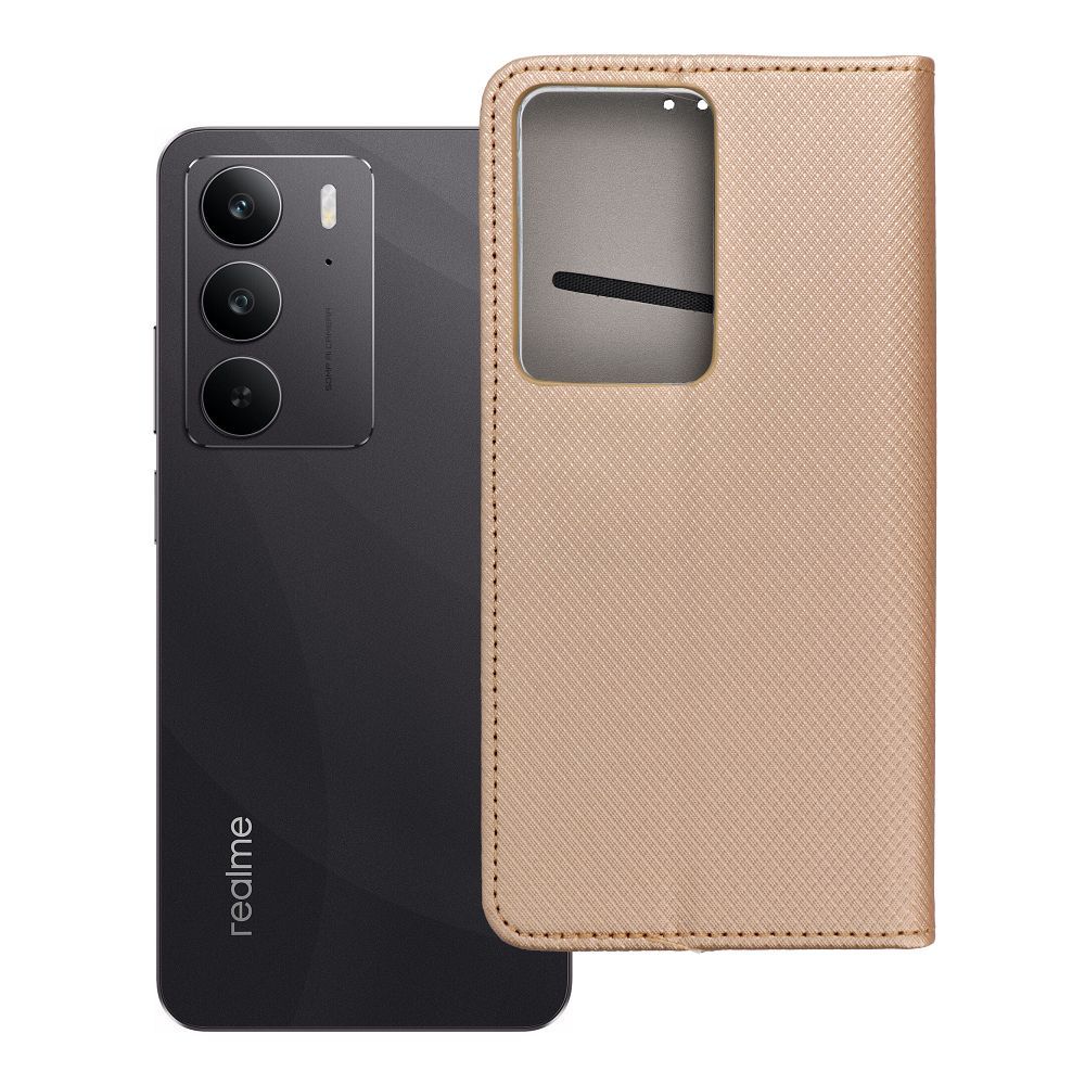 Husa Smart Book pentru Realme C75 Auriu