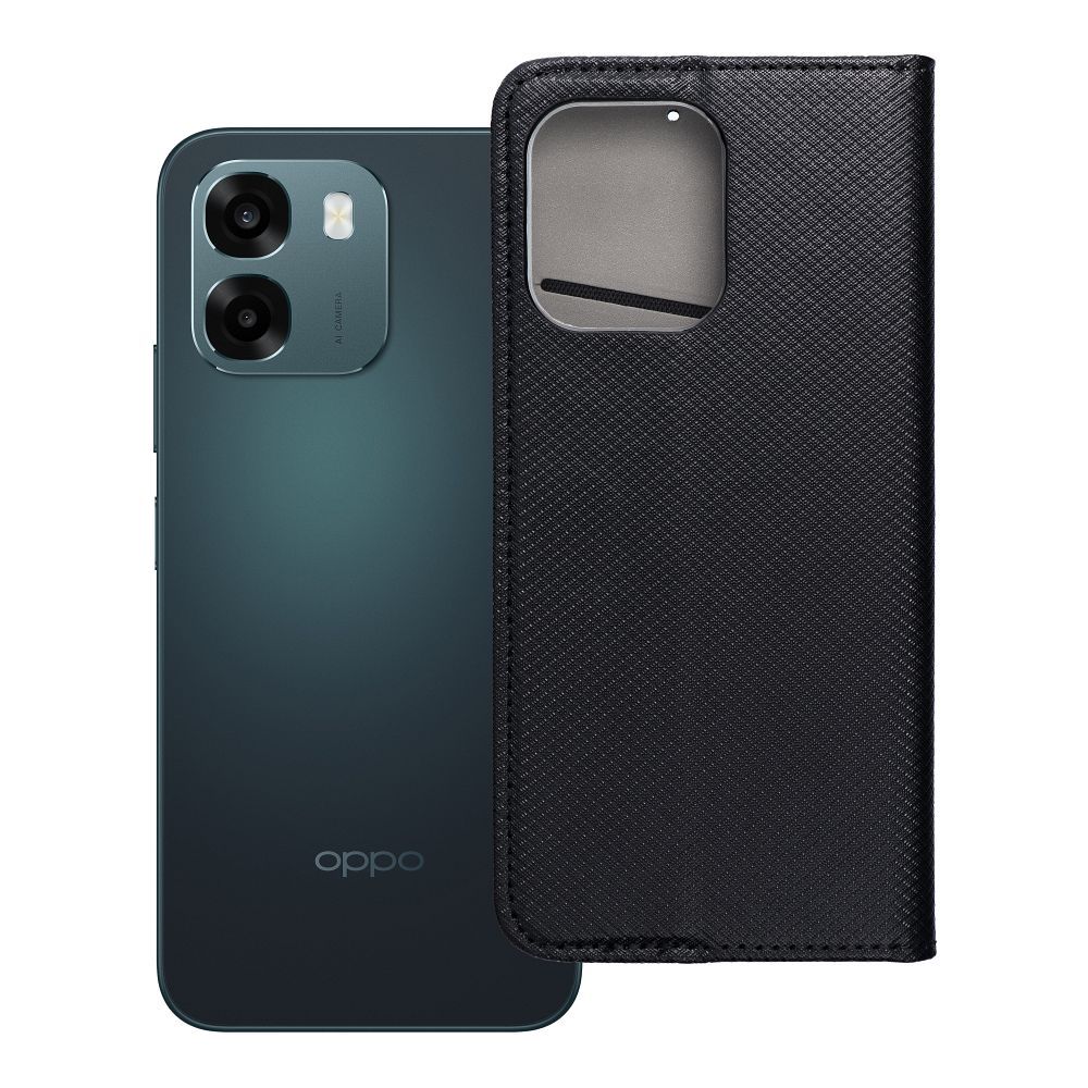 Husa Smart Book pentru Oppo A6 Negru