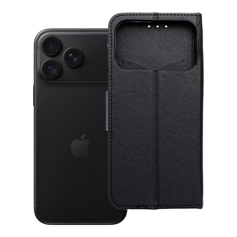 Husa Fancy Book Flip pentru iPhone 17 PRO MAX / 18 PRO MAX Negru