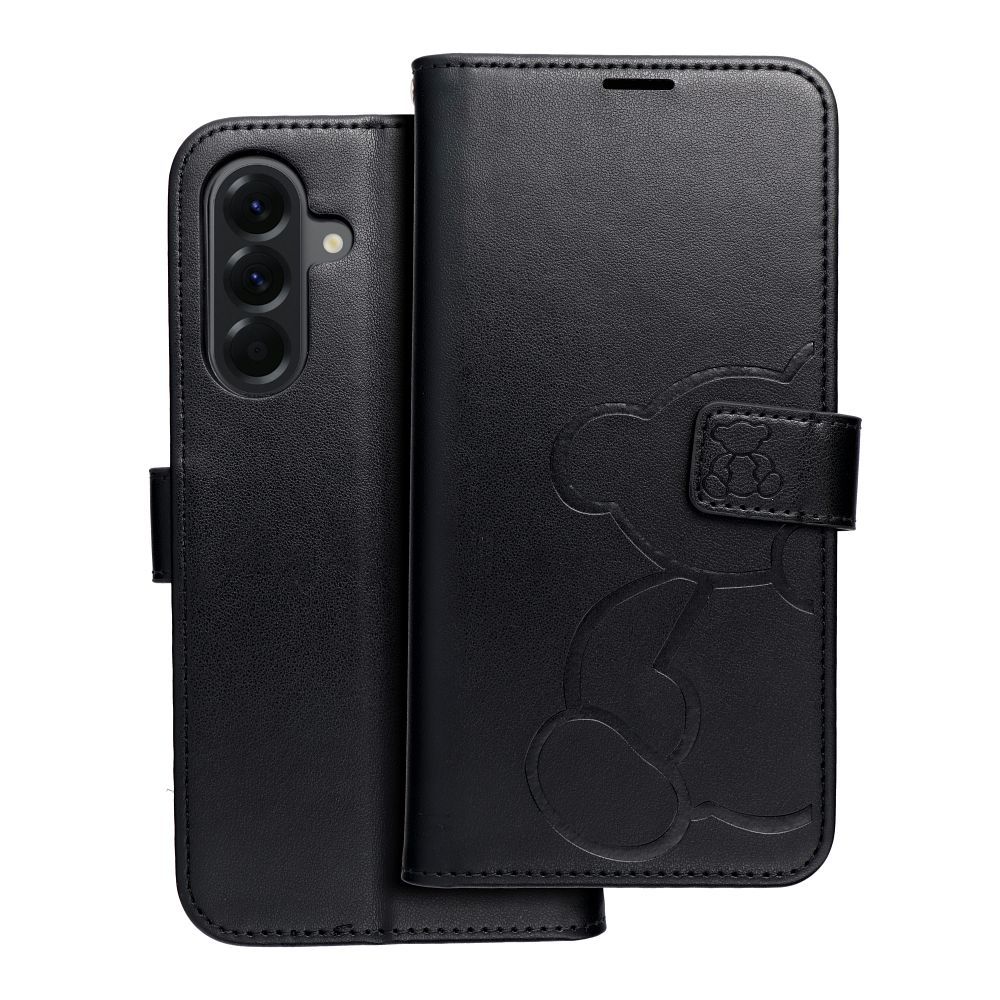 Husa Mezzo Book Flip pentru Samsung A56 5G Teddy Bear Negru