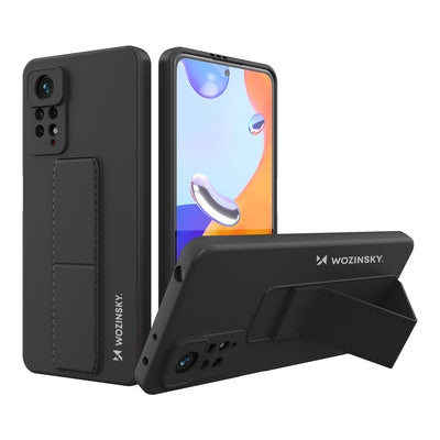 Husa Wozinsky Kickstand Silicone cu Stand Xiaomi Redmi Note 11 Pro Negru