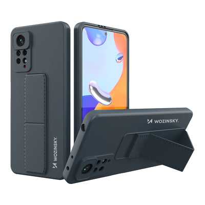 Husa Wozinsky Kickstand Silicone cu Stand Xiaomi Redmi Note 11 Pro Bleumarin