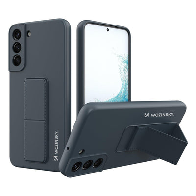 Husa Wozinsky Kickstand Silicone cu Stand pentru Samsung Galaxy S22+ Bleumarin