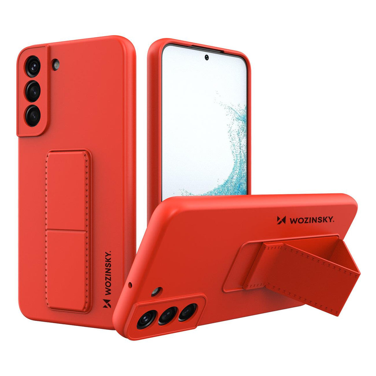 Husa Wozinsky Kickstand Silicone cu Stand pentru Samsung Galaxy S22+ Rosu