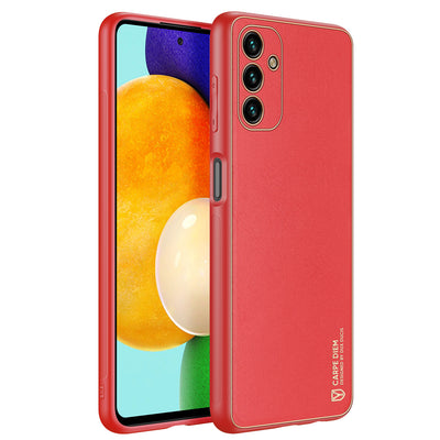 Husa Dux Ducis Yolo Elegant Cover Made Of Ecological Leather pentru Samsung Galaxy A13 5G Rosu